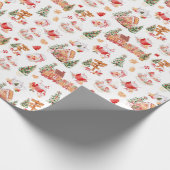 Kerst Kerstkrans Rood Cadeaupapier (Hoek)