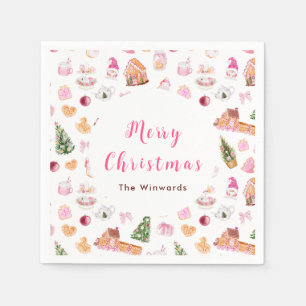 Kerst Kerstkrans Roze Kerstmis Servet