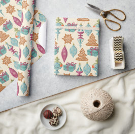 Kerst-kerstkranskoekjes & -ornamenten cadeaupapier