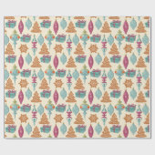 Kerst-kerstkranskoekjes & -ornamenten cadeaupapier (Vlak)