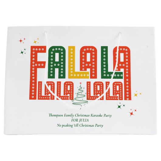 Kerst Kerstliedjes Koor Cadeau Uitwisseling Groot Cadeauzakje (Voorkant)