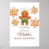 Kerst-kerstman Baby shower Welkomstteken Poster (Voorkant)