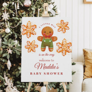 Kerst-kerstman Baby shower Welkomstteken Poster