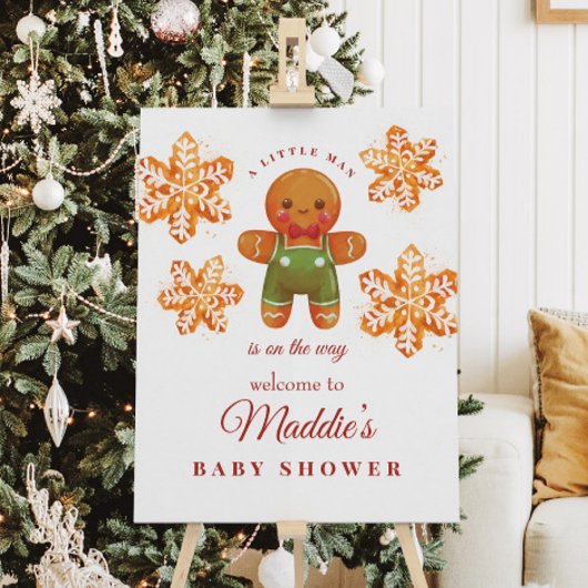 Kerst-kerstman Baby shower Welkomstteken Poster