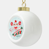 Kerst-kerstman Keramische Bal Ornament (Rechts)
