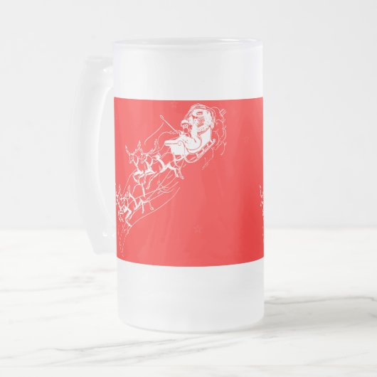 Kerst: Kerstman - Matglas Bierpul (Voorkant links)