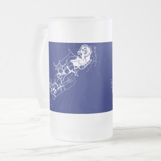 Kerst: Kerstman - Matglas Bierpul (Voorkant links)