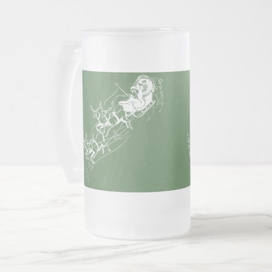 Kerst: Kerstman - Matglas Bierpul (Voorkant links)