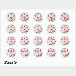 Kerst-kerstman Ronde Sticker