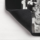 Kerst Kerstman Vrolijk X-mas Grappige Kat Selfie Muismat (Hoek)