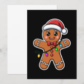 Kerst Kerstmannetje Kerstmuts Lichtjes Xmas Kaart (Voorkant / Achterkant)