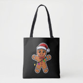 Kerst Kerstmannetje Kerstmuts Lichtjes Xmas Tote Bag (Voorkant)