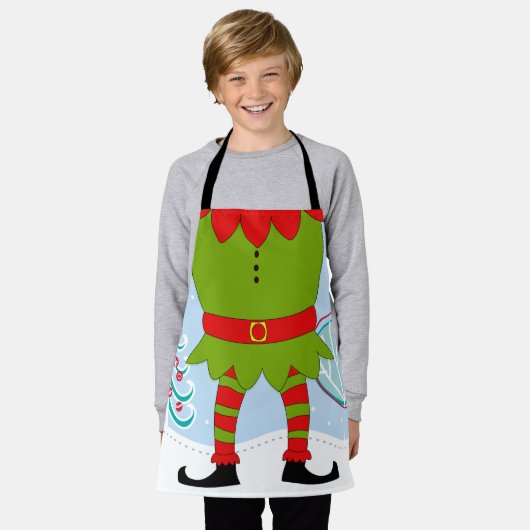 Kerst Kerstman's Elf Body Legs Schort (Gedragen)