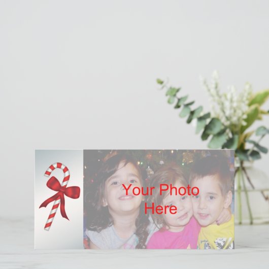 Kerst Kerstmis Fotokaart Sjablonen met Snoep (Staand voorkant)