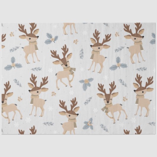Kerst Kerstmis Herten Serie Design 1 Tissuepapier (Voorkant)
