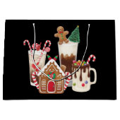 Kerst Kerstmis Koffie Liefhebber Geschenk Kerstdag Groot Cadeauzakje (Voorkant)