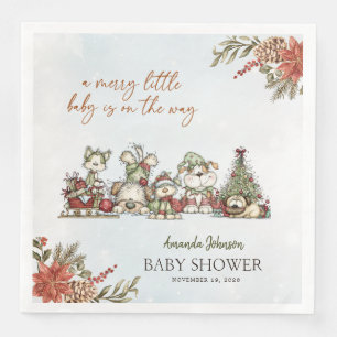 Kerst Kerstmis Puppy Baby Shower Servet