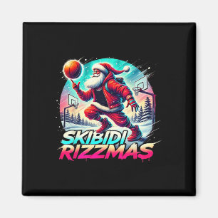 Kerst Kerstmis Skibidi Rizzmas Santa Basketball Du Magneet