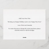 Kerst Kerstmoderne Foto Rode Echte Goud Folie Feestdagenkaart (Achterkant)