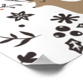 Kerst-kerstpatroon Poster (Hoek)