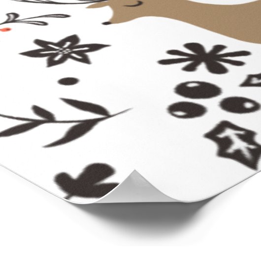 Kerst-kerstpatroon Poster (Hoek)