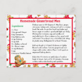 Kerst kerstrecept voor koekjesbrood briefkaart (Achterkant)