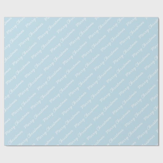 Kerst-kerstscript Winter Blue Cadeaupapier (Vlak)