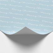 Kerst-kerstscript Winter Blue Cadeaupapier (Hoek)