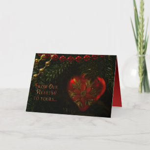 Kerst-kerstsierkaartje met rood interieur feestdagen kaart
