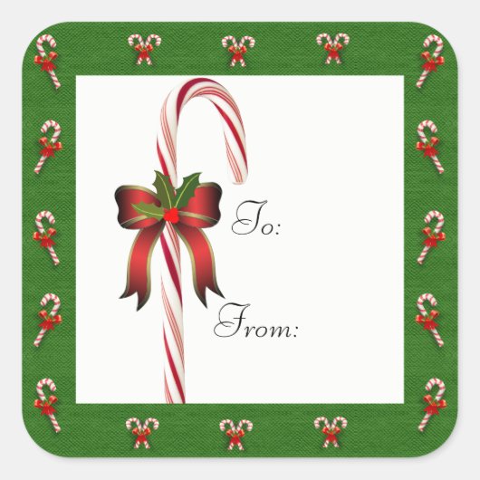 Kerst Kerststok Aan/Uit Gift Sticker (Voorkant)