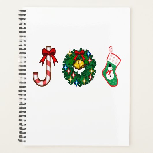 Kerst Kerststok Belletjes krans Sneeuwpop Sock JOY Planner (Voorkant)