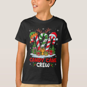 Kerst Kerststok Bemanning Zwart Crew Neck Lange Mo T-shirt