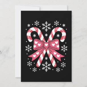 Kerst Kerststok Boog Hart Sneeuwvlok Feestdag Kaart