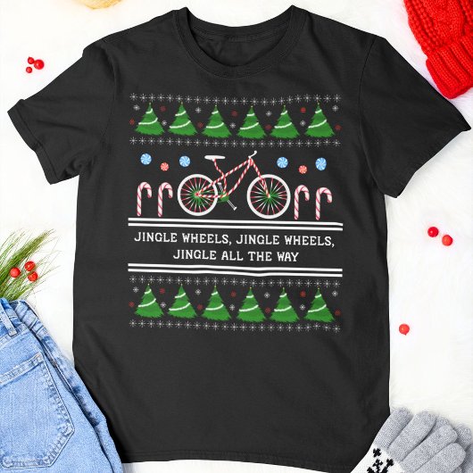 Kerst Kerststok Fietstochten T-shirt