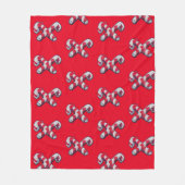 Kerst Kerststok Fleece Deken (Voorkant)