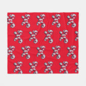 Kerst Kerststok Fleece Deken (Voorkant (Horizontaal))