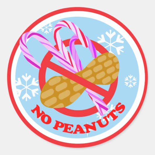 Kerst Kerststok Geen Pinda's Stickers (Voorkant)
