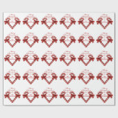 Kerst Kerststok Hart Ekg Strip Maatwerk Cadeaupapier (Vlak)