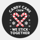Kerst Kerststok Hart We Plakken Aan Elkaar Ronde Sticker (Voorkant)