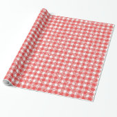 Kerst Kerststok Hondenbotten Op Gingham Cadeaupapier (Uitgerold)