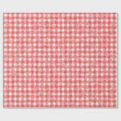 Kerst Kerststok Hondenbotten Op Gingham Cadeaupapier (Vlak)