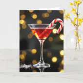 Kerst Kerststok in een Cocktail Kaart (Gele Bloem)
