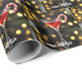 Kerst Kerststok in een Rode Cocktail Cadeaupapier (Rol Hoek)