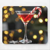 Kerst Kerststok in een Rode Cocktail Muismat (Voorkant)