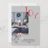 Kerst Kerststok Modern Voeg Uw Eigen Foto Toe Feestdagenkaart (Voorkant)