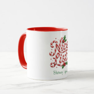 Kerst Kerststok Nice List Mok