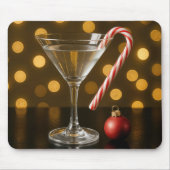 Kerst Kerststok Op Een Martini Glas Muismat (Voorkant)
