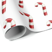 Kerst Kerststok Patroon Cadeaupapier (Rol Hoek)