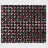 Kerst Kerststok Patroon Cadeaupapier (Vlak)