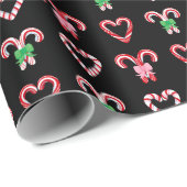 Kerst Kerststok Patroon Cadeaupapier (Rol Hoek)